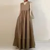 Vestido Suelto de Verano 2026, Estilo Nuevo, Sin Mangas, con Dobladillo Ancho, Elegante y Adelgazante, Vestido Largo