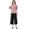 Nova Coleção Verão 2023 Outono Roupas Femininas Roupas para Mulheres de Meia-Idade Conjunto Estilo Ocidental Moda Plus Size Casual Conjunto de Duas Peças