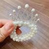 Coroa das Crianças Headwear Princesa Manchete Coreano Nova Pérola Flor Menina Cabelo Bola Cabeça Rubber Band