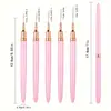 Pinceles Metálicos para Arte de Uñas, Juego de 5 Pinceles para Arte de Uñas, Juego de Pinceles para Diseño de Arte de Pintura para Decoración de Uñas y Herramientas de Dibujo, Adecuado para Líneas Largas, Detalles Finos y Dibujo Intrincado. Tallas: 4/8/12/20/25 mm, Rosa