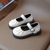 Zapatos de Cuero para Niñas 2026 Primavera y Otoño Nuevos Estilo Coreano Campus Estudiante Velcros Planos de Suela Suave Zapatos de Princesa para Niñas