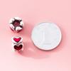 Plata Pura 999 Corazón 3D de Plata Dura con Patrón de Epoxy Cuentas Cilíndricas 8mm Cuentas Espaciadoras Pulsera Cuentas Sueltas Accesorios para Cuerda Trenzada DIY T0698