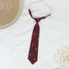 Corbata de lazo estilo japonés con rayas rojas, azules, doradas y rojas para hombre y mujer, estilo universitario, con foto de graduación, color marrón
