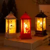 Decorações de Natal Lâmpada de Vento de Natal Castiçal Lâmpada Luz Noturna Lâmpada de Vento com Chama Decoração do Papai Noel Presentes de Natal