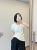 Camiseta Ligera y Suave 2026 con un Estilo Moderno, Camiseta Minimalista de Manga Corta con Cuello Redondo de Lyocell Seda, Corte Ajustado