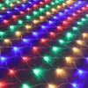 Luces de Cadena para Exteriores 200 LEDs Decoración Navideña Iluminación de Proyectos Luces de Estrella Solares Impermeables Luces de Red de Pesca