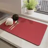 Alfombrilla Drenante Simple de Color Sólido para Cocina de Tierra de Diatomeas, Alfombrilla Absorbente de Agua de Secado Rápido, Alfombrilla Aislante de Calor para Barra de Cocina, Posavasos, Manteles Individuales para Restaurante