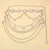 Cadena de cintura de comercio exterior para mujer, cinturón de luna de metal, cadena corporal, elegante y ajustable de estilo europeo y americano, decoración de cintura para vestido