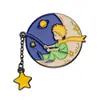 Lindo Dibujo Animado El Principito Hada de las Estrellas Broche Luna Hermosa Insignia Personalizada Rosa Tapa Dura Decorativo Ropa para Regalar