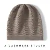 Nuevo Gorro de Moda Versátil de Punto para Otoño e Invierno con 35% Cachemir, Cálido Gorro de Cachemir de Punto Acanalado de Color Sólido