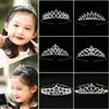 Diadema de corona para niños, tocado de cumpleaños de princesa para niñas, accesorios de actuación infantil, joyería de cristal, diseño único, venta al por mayor