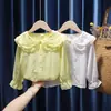 Camisa Timo para niñas 2026 nuevo otoño fina blanca cárdigan estilo coreano casual manga larga top elegante