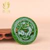 Pingente antigo de jaspe jaspe hetian oco máscara externa jaspe verde pingente de jade da paz ao vivo venderá presentes no atacado
