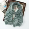 Primavera y Verano Nuevo Bufanda Larga de Color Sólido Rayón Seda Dorada Seda Plateada Bufanda de Seda Brillante Chal Turbante Largo Monocromático para Mujer Venta al por Mayor