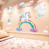 Decoración de Habitación Infantil de Unicornio Popular en Internet Transformación de Habitación Pequeña Pared de Fondo de Cabecera de Cama de Niña Pegatinas de Pared