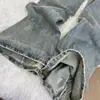 Elegantes jeans de pierna ancha desgastados y rotos para mujer, nuevo modelo de otoño, azul claro, de cintura alta, corte holgado, adelgazantes, pantalones de largo hasta el suelo