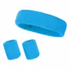 Set de 3 Diademas y Bandas para el Sudor de Algodón para Correr, Ciclismo, Yoga, Deportes, Pulsera, Cinta para el Cabello, Bandas Deportivas Sudoración, Absorción de Humedad