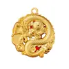 Llavero Colgante Redondo Marca Dragón Llavero Joyería Exquisita Regalo Dorado Adorno de Dragón Chino Retro