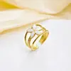 Anillo de Acero Inoxidable Mariposa Flor Europea y Americana para Mujer Simple Retro Nicho Apertura Ajustable Anillo de Acero de Titanio Venta al por Mayor