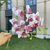 Orquídea phalaenopsis de haste curta e 2 hastes, impressa em 3D, flor artificial, flor falsa para decoração de casamento e casa, atacado