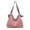 Nova Bolsa de Ombro Cruzada de Grande Capacidade Estilo Preguiçoso, Bolsa Listrada Moderna e Versátil para o Dia a Dia, Viagens de Negócios e Viagens