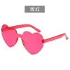 Gafas de Sol Transparentes Color Jalea Amor para Hombres y Mujeres Gafas de Sol Corazón Melocotón Transfronterizas Europeas y Americanas Gafas de Sol de Una Pieza con Forma de Corazón
