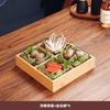 Plato de Cuadrícula Jiugongge Estilo Japonés para Hot Pot con Plato para Salsas Vajilla Comercial para Bar de Barbacoa Bandeja de Bambú para Dim Sum de Fruta