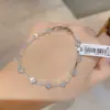 Pulseira de Flor de Diamante Brilhante Simples de Moda de Luxo Cristal Flor de Cristal Retrô Única de Nicho Exquisita Joia de Pulseira de Luxo Leve