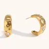Moda Europeia e Americana Temperamento Retrô Explosões Brincos Aço Inoxidável Banhado a Ouro 18K Micro Incrustado Diamante Branco Estrela Lua Pulseira Mulheres