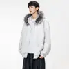 Cárdigan Retro Americano 2025 con Cuello de Piel y Sudadera con Capucha para Hombre y Mujer, Ropa de Marca Moderna de Invierno para Parejas, Chaqueta Holgada, Moderna