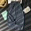 Fotos reales de los nuevos pantalones casuales para mujer en un estilo relajado, pantalones casuales de cuadros retro finos para verano, extremadamente atractivos