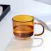 Copo de Vidro Colorido de Borossilicato de Alta Qualidade com Camada Dupla e Alça, Xícara Pequena para Chá para Uso Doméstico, Copo para Café com Leite, Presente, Anti-Escaldante, Moderno e Simples