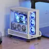 Soporte para Host de Computadora Oficina en Casa Debajo del Escritorio Base para Chasis de Escritorio con Polea Estante de Almacenamiento Extraíble