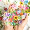 Série Mar de Flores Longas Pacote de adesivos Dia Bonito material para diário de mão colagem decorativa 100 peças em 6 tipos