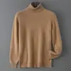 Suéter Grueso de Invierno con Doble Hilo y Cuello Alto para Hombre 100% Lana Pura Casual Cálido Capa Base Suéter de Cachemira