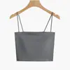 Nova Camisola Sexy da Moda para Celebridades da Internet para Mulheres com Alças Finas, Bojos Integrados, Faz Seios Grandes Parecerem Menores, Adequada para Usar em Camadas ou Sozinha