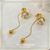 Pendientes de Borla de Abeja y Estrella Europeos y Americanos Modernos y Exquisitos Simples y Versátiles Lujo Accesible Retro de Gama Alta Pendientes Largos para Mujer
