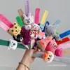 Pulseira de Argola de Pelúcia Desenho Animado para Ano Novo, Fofo Presente de Feriado para Crianças, Doce Boneca de Pulso para Meninas