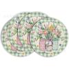 TEMU Mantel Redondo Explosivo de Primavera Patrón de Flores Lavanda Material de Lino Mantel Decorativo Americano de Primavera