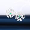 Pendientes de botón ligeros de lujo con forma de flor para mujer, con microincrustaciones de circonita s925, elegantes y a la moda, de alta calidad.