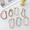 Nueva Cadena para Teléfono Móvil Correa de Bolso con Cadena de Cuero, Cadena Colgante de Perlas, Cadena Doble de Metal para Bolso, Cadena Corta para Bolsos Pequeños Estilo Chanel