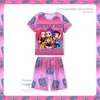 Pijama Nuevo de Verano para Niñas, Colorido Dopamina Holgado de Manga Corta Lindo Conjunto de Ropa para Casa para Niños Mayores