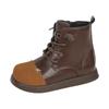Sapatos Infantis Retro Estilo Coreano com Retalhos Botas Infantis Botas Femininas Outono e Inverno 2024 Novo Estilo Botas Curtas para Meninas Bebês Botas para Meninos