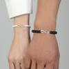 Presente de Pulseira de Casal para o Dia dos Namorados Corda de Mão Tecida à Mão Pulseira Magnética de Amor para Homens e Mulheres Amizade Corda Vermelha Transfronteiriça