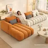 Nuevo sofá chaise puff estilo crema para sala de estar, adecuado para varios tamaños de hogares, muebles modulares de esquina, sofá de tela de terciopelo para uso doméstico