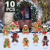 Letrero de Hombre de Jengibre Navideño para Jardín, Letrero Decorativo para Exteriores de Hombre de Jengibre, Letrero Impreso en UV de Alta Definición