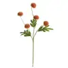5 Flores de Dente-de-leão Artificiais em Cores de Outono, Haste Única, Flores Decorativas de Plástico para Casamentos, Adereços de Interior, Enfeites de Buquê