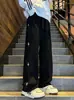 Pantalones casuales estampados estilo americano, nueva colección otoño/invierno, ropa deportiva de moda, pantalones versátiles de corte recto holgado para hombre