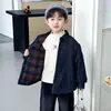 Jaqueta Jeans Acolchoada para Meninos Outono Inverno 2026 Nova Roupa Infantil Espessada Estilosa Dupla Camada de Algodão Roupas Finas de Algodão para Bebê Menino