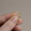 S925 Prata Estilo Japonês Simples Anel Único com Diamantes Pequeno Anel Fino Menina Anel Vento Frio J8145